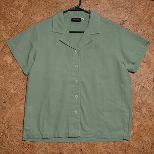 Big Bud Press 100% Cotton Pantry Button Up Shirt NWOT Sage Green Sz S